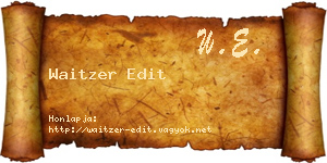 Waitzer Edit névjegykártya